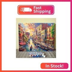 Tucocoo Venice Landscape Paint By Numbers for Adults Boat Water City View DIY Pa