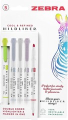 Zebra Pen Mildliner Double Ended Highlighter, Broad and Fine Point Tips, Assorte