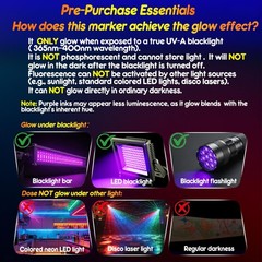 Toodler UV Neon Face Paint Markers 12 Colors, Glow in the Dark Multicolor