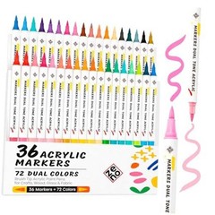 ZENO 36 Acrylic Markers – 72 Colors – 36 Pens with 2 Different Shades per pen