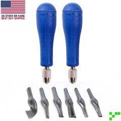 8 pc. set LINOLEUM BLOCK CUTTER Carving Tool 6 Blades 2 Storage Handles Pumpkin