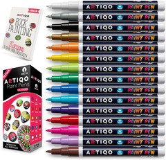 Fine Tip Paint Pens for Rock Painting – Wood, Glass, Metal and Ceramic Works on