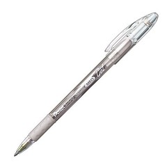 K908Z Pentel Sunburst Metallic Gel Roller Pen, Medium Tip, Silver, Pack of 1