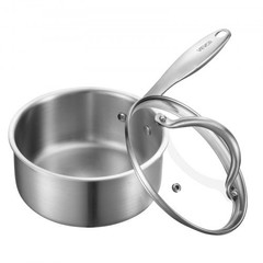 1.5 QT Saucepan, Stainless Steel Saucepan with Glass Lid, Multipurpose Nonst…