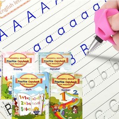 Magic Grooved Writing Practice for Kids Ages 3-8, Reusable Handwriting Practi…
