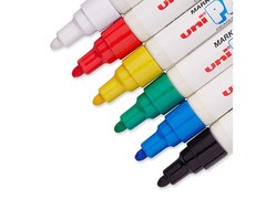 UniPaint Oil Based Marker, Medium Point, Assorted Inks,63630, 6/Set