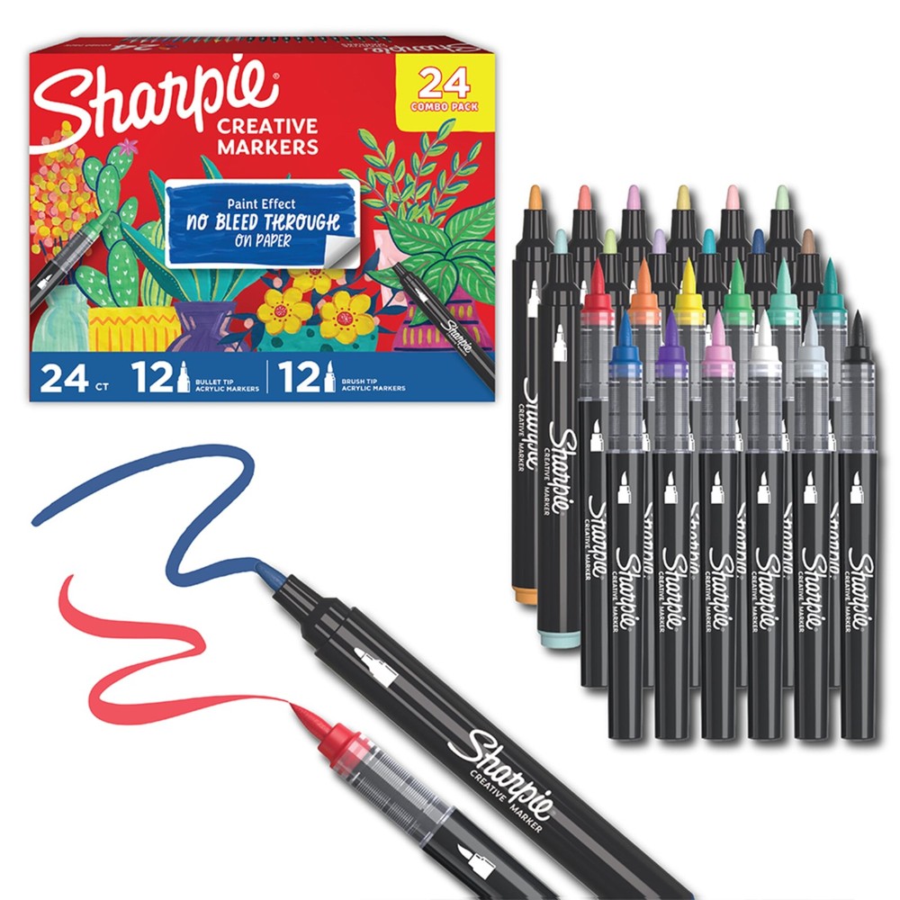 Sharpie Creative Markers, Combo Pack, 1 Count (Pack of 24), Assorted