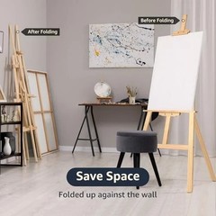 Nian Feng Wooden Easel for Painting, Large Floor Painting Stand for Adjnstable H