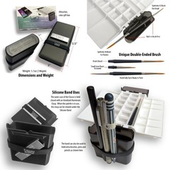 Watercolor Palette by Portable Painter, Translucent Black and Bone White