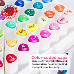 48-Color Double Tipped Markers Chisel & Fine Art Set for Adults & Student
