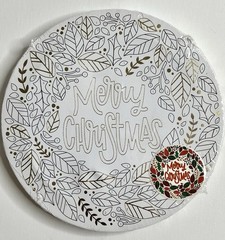 Merry Christmas Crafts Paint By Number Kit Wreath Holly Leaves NWT