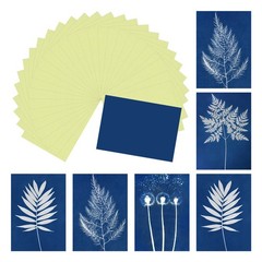 Cyanotype Paper, 12 Sheet Sun Print Paper Kit Yellow Crafts Paper 8.3×5.8″