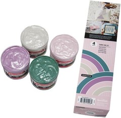 Fabric Screen Printing Ink Special Edition Colors 4-Ounce 4-Pack Polished Pastel