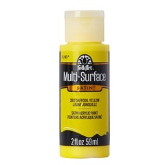 Plaid 2912 FolkArt Satin Daffodil Yellow Acrylic Hobby Paint 2 oz. (Pack of 3)