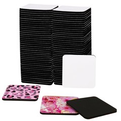 110 PCS 4 Inch Square Sublimation Blanks Coasters, 4×4 Inch Blank Cup Coaster…