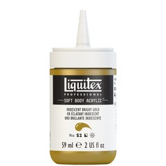 Iridescent Bright Gold Soft Body Acrylic Paint 59ml 2-oz Bottle for Artists