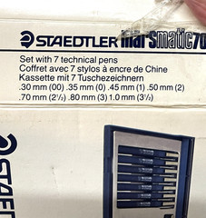Staedtler Mars Matic 700 Technical 7 Pen Set USED