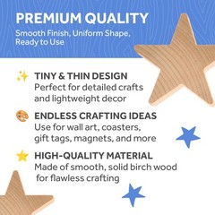 Wooden Stars 1 inch Unfinished for Crafts, Flag Stars, July 4 Décor|Woodpeckers