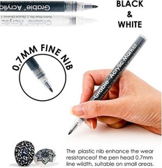 Ultimate 6 Pack Fine Tip Acrylic Markers – Perfect for Painting & Highlights