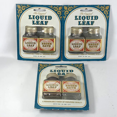 The Original Liquid Leaf Metallic Paint Silver White Fire Lot of 3 Vintage USA