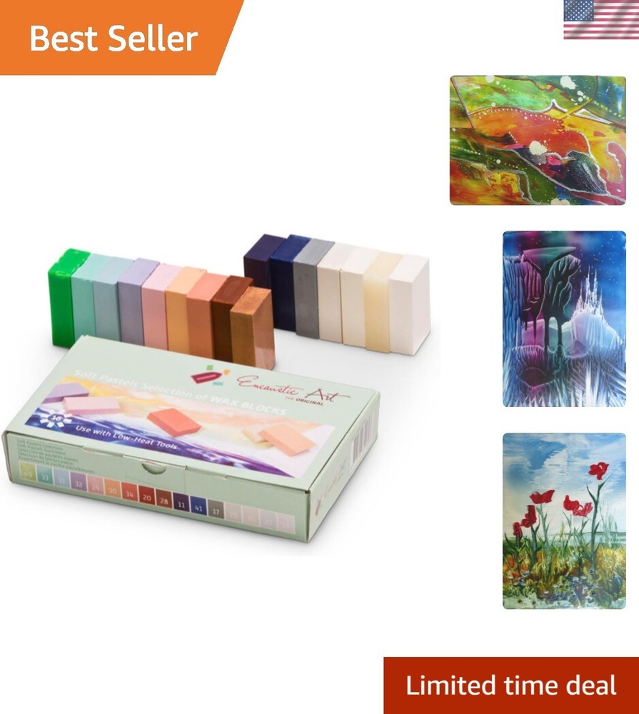 16 Piece Non-Toxic Soft Pastel Wax Blocks – Handcrafted for Vibrant Creativity