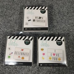 Lot of 3 Heidi Swapp Marquee Love 20 Pack ICONS Holidays, Emojis, Words