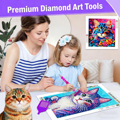 17PCS Ergonomic Diamond Art Pen Purple + Pink + White + 5 PCS Tips
