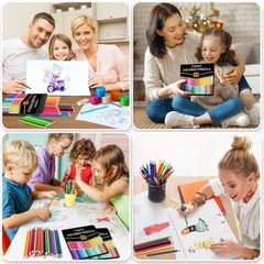 48 Colored Pencils Set Pre Sharpened Art Drawing Sketching Coloring Supplies