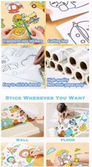 NWT/NIP Factory Sealed 3M Kids Dinosaur Drawing Roll Sticker For Walls 3 Years +