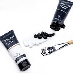 Artecho Professional Acrylic Paint White and Black 120ml / 4.05oz Tubes Art C…