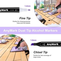 Alcohol Markers,80 Colors Dual Tip Art Coloring Markers Set for Adult Book..
