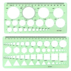 KornaDoz 2-PCS Circle Template Set for Drawing & 7.87-8.60 inches, green