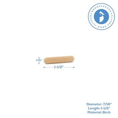 Wood Dowel Pins 1-1/2″ x 7/16″ Fluted, for Furniture & Crafts|Woodpeckers