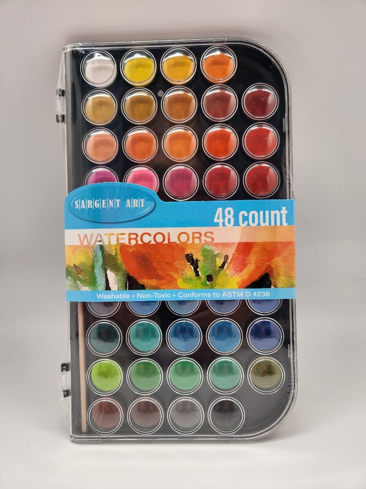 Sargent Art 48 Count Watercolor Palette Washable Non-Toxic Conforms to ASTMD4236