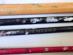 Used Lot 21 Water/Oil/Craft Paint Brushes, Grumbacher, Winsor, Delta, Langnickel