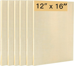 6PCS Wood Panels for Painting, 12 x 16 Inch Craft Wood Canvas Panel Boards Unfin