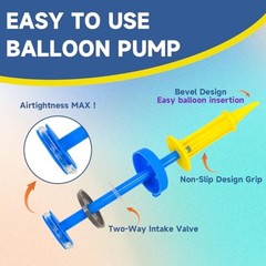 SUSWIM Balloon Pump Handheld Two-Way Dual Action,Double-Way Air Intake Blue