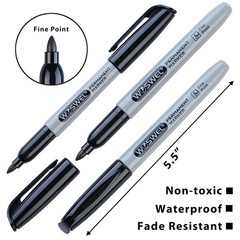 WOSWEL Permanent Markers Bulk, 144 Pack Fine 1 Count (Pack of 144), Black