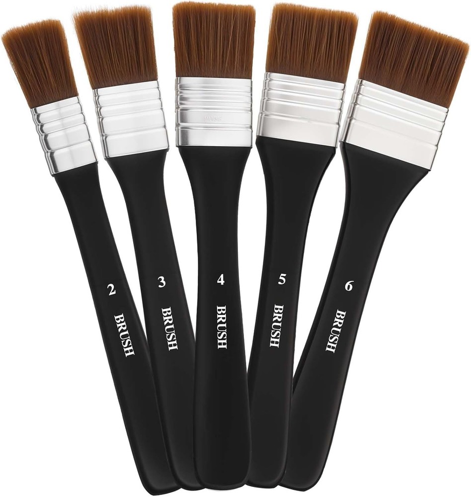 5 Pcs Wide Flat Paint Brushes, Art Brushes for Acrylic Painting Soft Painting…