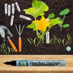 2 Pack Garden Marker Pen Permanent Markers Black (UV Fade Resistant Marker Pe…