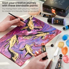 Metallic Acrylic Paint Set – 12 Non-Toxic Colors for Canvas & Hobby Painting