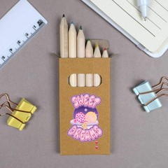 6 x ‘Sweet Baby’ Short 85mm Pencils / Coloured Pencil Set (PE00096620)