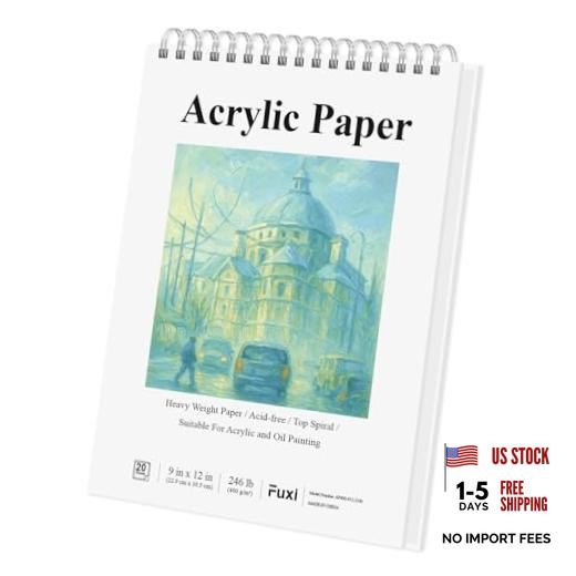 White Acrylic Paint Sketchbook – 9×12 Inch – Pack of 1