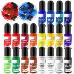 Alcohol Ink Set – Vibrant Colors High Concentrated Alcohol-Based Ink, Concent…