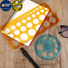 2 Pack Circle Template for 25.5 x 13cm, 11.5cm diameter, Blue, Orange