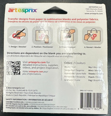 artesprix Iron on Ink Sublimation Markers Chise Tip Pastel Colors 10 pack New