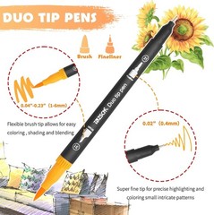 ZSCM 32 Colors Duo Tip Brush Markers Set for Vibrant Adult Coloring Masterpieces
