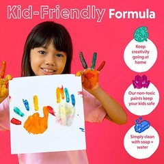 Acrylic Paint Set 24x12ml with 3 Brushes Non-Toxic for Kids Adults Craft & Art