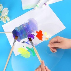 2 Pack 11.8 x 7.9 Inch Acrylic Paint Palette with Thumb Hole Clear Paint Pall…