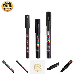 Black Paint Marker Set – 3 Pens for Artistic Creativity & Versatile Use
